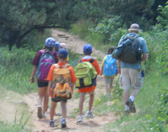 A hike isn't just a hike! We might be searching for animal tracks...